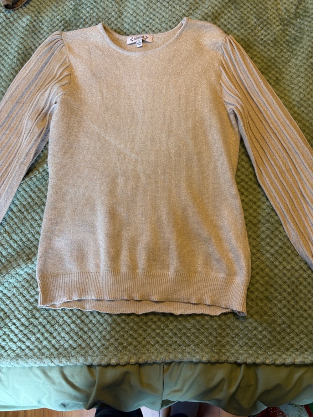 Nanette Lepore Shimmery Cream Scoop Neck Sweater